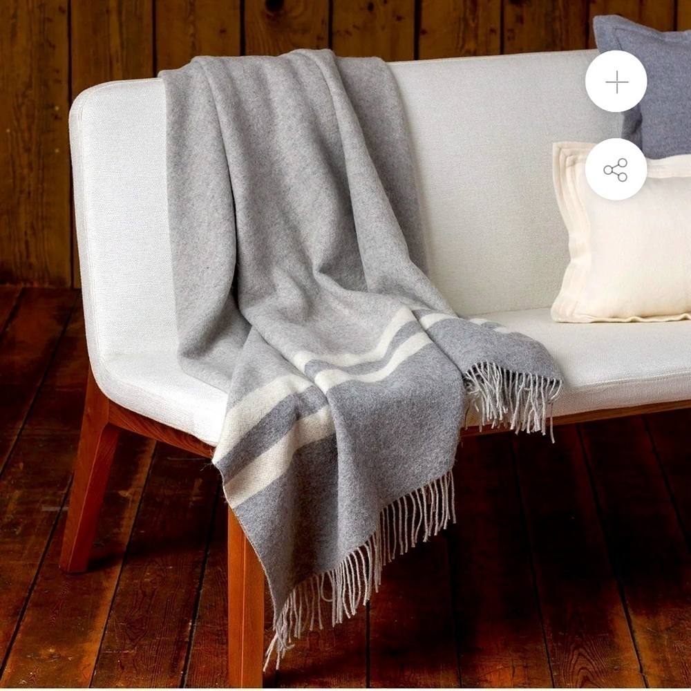 Alicia Adams Alpaca Canyon Throw Blanket | Light Gray 51x71 | Alpaca Wool